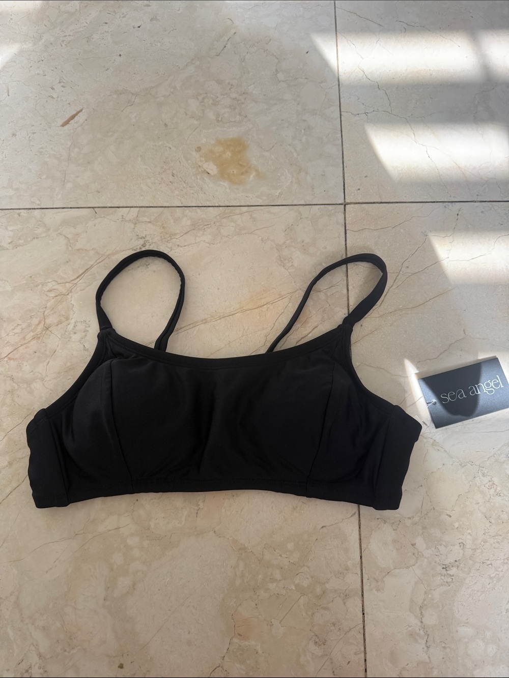 Sea Angel Black Bikini Top — Classic Supportive Swim Bralette